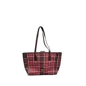 Dooney & Bourke Plaid Coated Canvas Leather Tote Bag